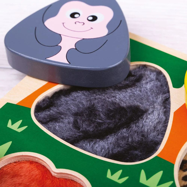 Sensoryczne Puzzle dotykowe ze Zwierzątkami z Safari ciekawe faktury