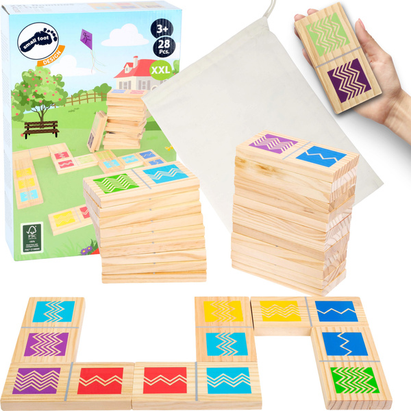 Gra Domino zestaw XXL 28 Klocków z woreczkiem