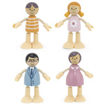 Drewniane Lalki Rodzina Lalek Zestaw Figurki do domku