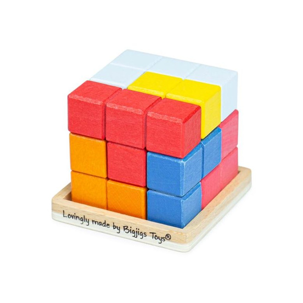 KOSTKA gra logiczna TETRIS 3D drewniana łamigłówka