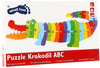 Duże drewniane Puzzle z Literkami układanka Krokodyl