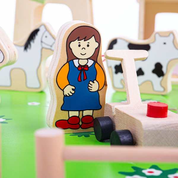 Domek FARMA życie na WSI ZESTAW 48 klocków drewno