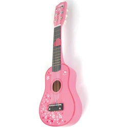 Klasyczna Gitara dla dzieci Różowa drewniana 53 cm