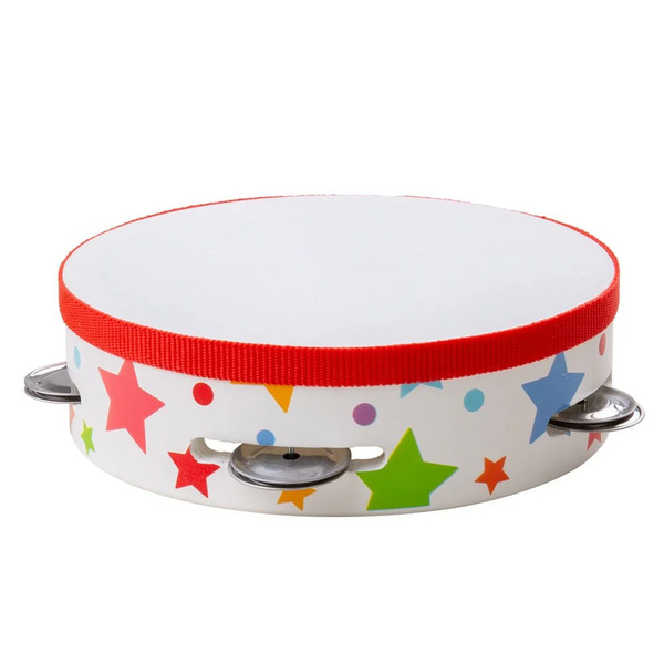 Instrument Tamburyn dla dzieci z gwiazdkami o średnicy 15 cm