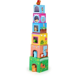 Piramidka sorter 6 kostek Zwierzątka kolorowa wieża 58 cm
