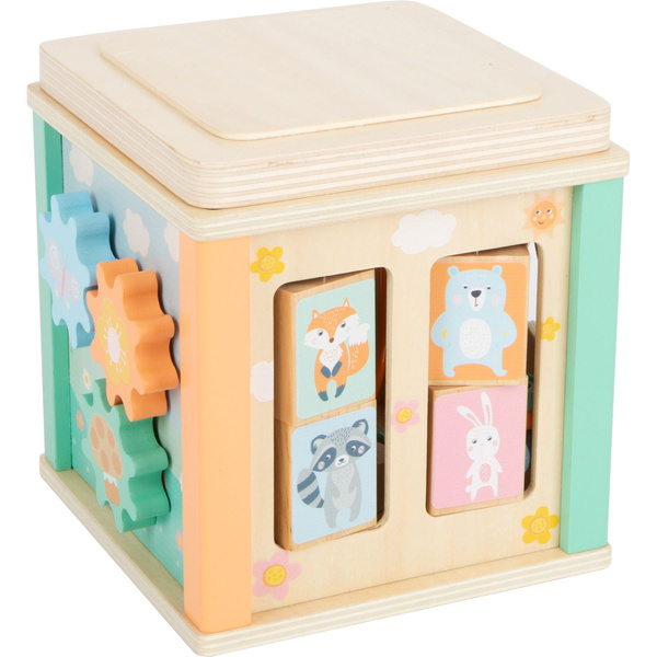 KOSTKA EDUKACYJNA pętla labirynt 5w1 PASTELOWA