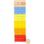 BALANSUJĄCA WIEŻA 27 cm drewno KOLOROWA 55 elementów