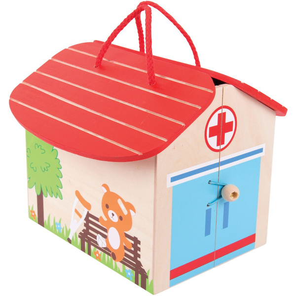 SZPITAL mini drewniany ROZKŁADANY zestaw 10 części