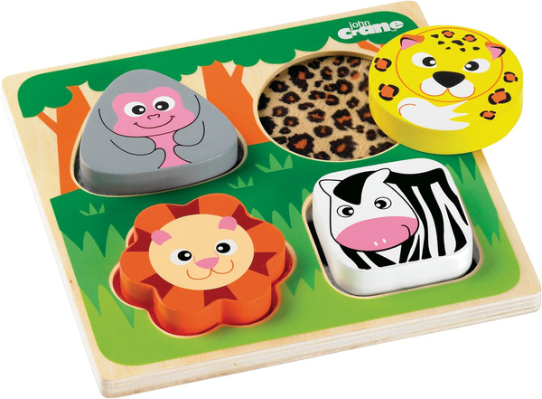 Sensoryczne Puzzle dotykowe ze Zwierzątkami z Safari ciekawe faktury