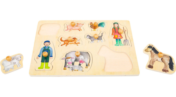 PUZZLE układanka drewno ZWIERZĘTA NA WSI 9 części