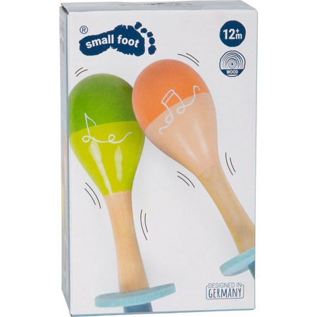 MARAKASY 2 Grzechotki drewniane PASTELOWE 16 cm
