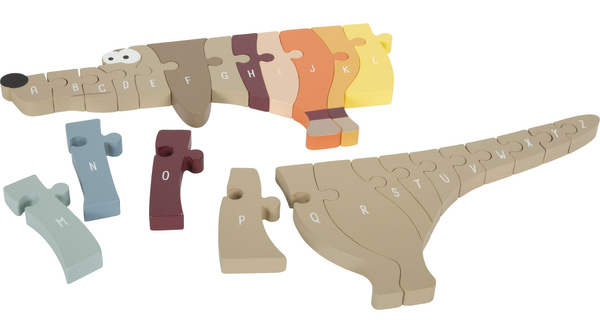 Puzzle z Literkami Pies Jamnik drewniana układanka ALFABET