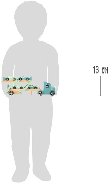 Ciężarówka Laweta i 4 drewniane Samochodziki