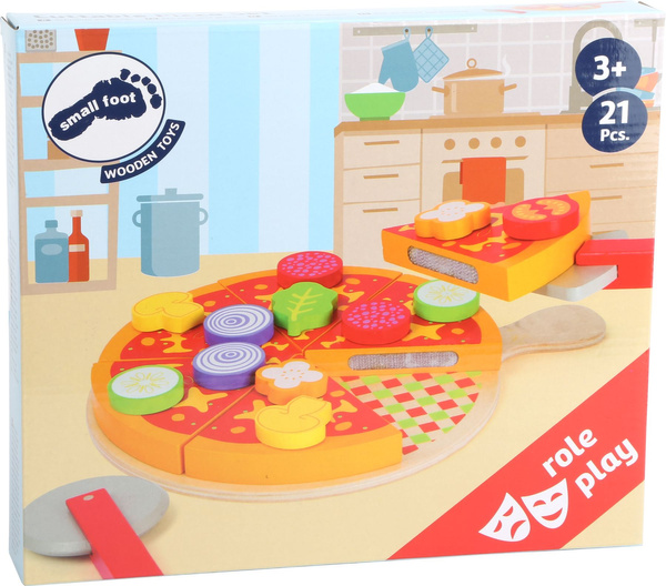 Zestaw do PIZZY drewno zabawa GOTOWANIE RZEP 21 elementów