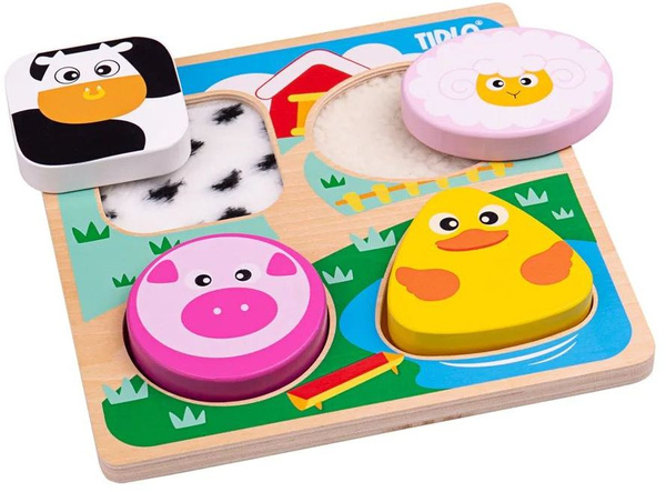 Sensoryczne Puzzle dotykowe ze Zwierzątkami ciekawe faktury