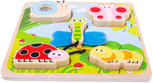 Sensoryczne Puzzle dotykowe z Owadami ciekawe faktury