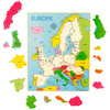 PUZZLE EDUKACYJNE Dla Dzieci Drewniana Układanka z Krajami EUROPY 25 części
