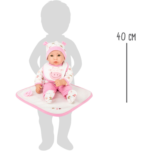 LALKA BOBAS DUŻA Miękka Lalka Niemowlę 40cm Z Akcesoriami Na Prezent