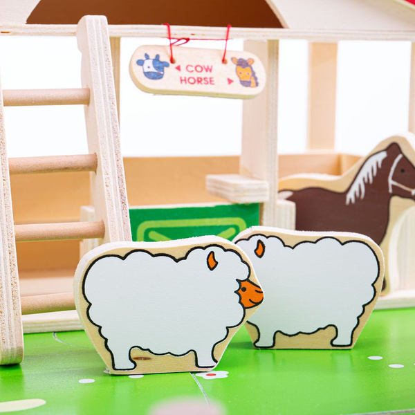 Drewniany Domek Farma życie na wsi Zestaw 48 elementów