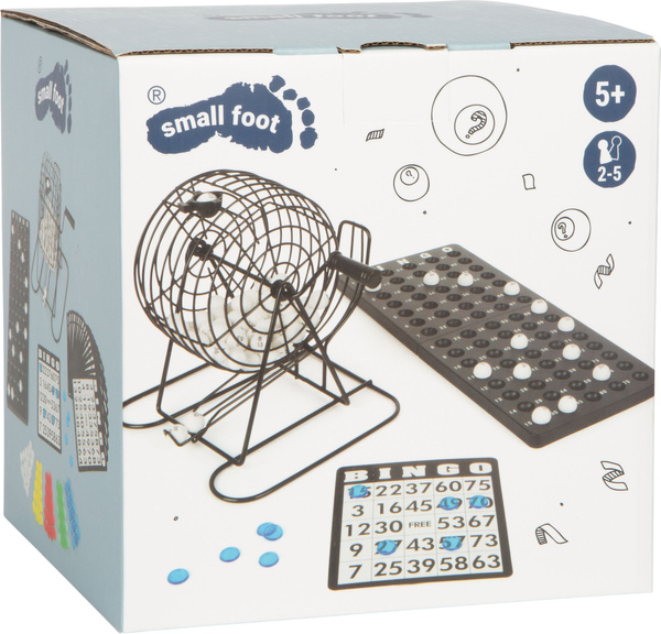 GRA BINGO Klasyczna Rodzinna – Metalowy Bęben + 75 Kulek i Karty