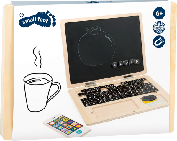 Drewniana zabawka Laptop i Smartfon z magnetycznymi literkami i cyferkami