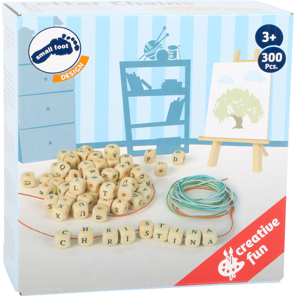 KORALIKI LITERKI do nawlekania drewno 1cm 300 szt.