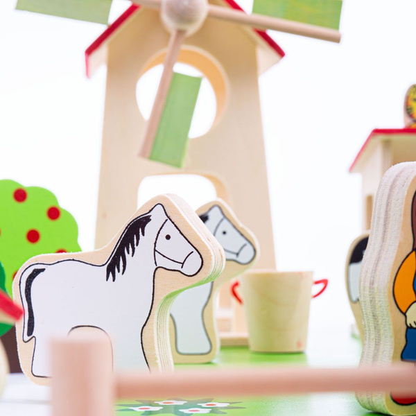 Drewniany Domek Farma życie na wsi Zestaw 48 elementów