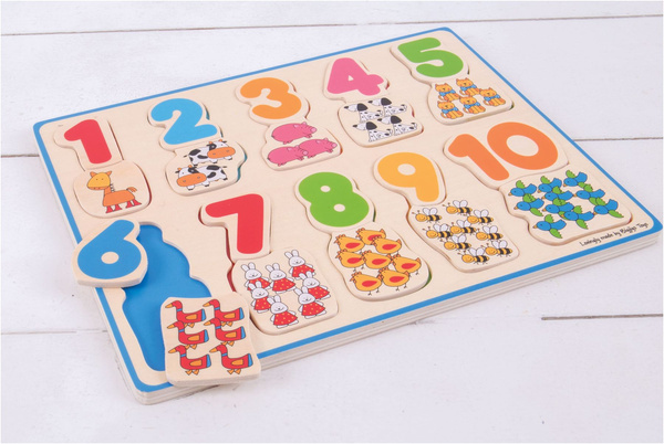 Drewniana układanka Puzzle Liczby i Zwierzątka 20 elementów