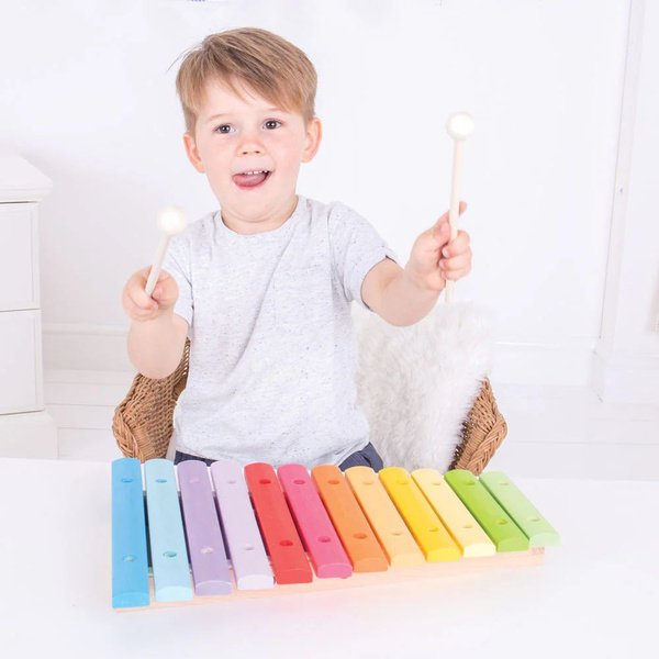 Drewniane duże Cymbałki ksylofon zabawka 33 cm