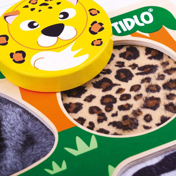 Sensoryczne Puzzle dotykowe ze Zwierzątkami z Safari ciekawe faktury